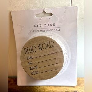 Rae Dunn 13 Piece Baby Milestone Discs Hello World,  Months 1 - One Year Old NIB